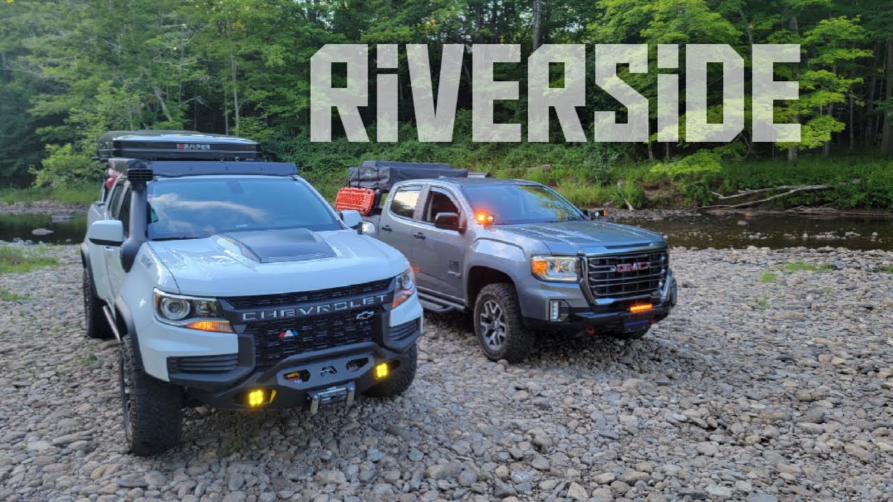 Colorado ZR2 and GMC Canyon AT4 Overland river adventure