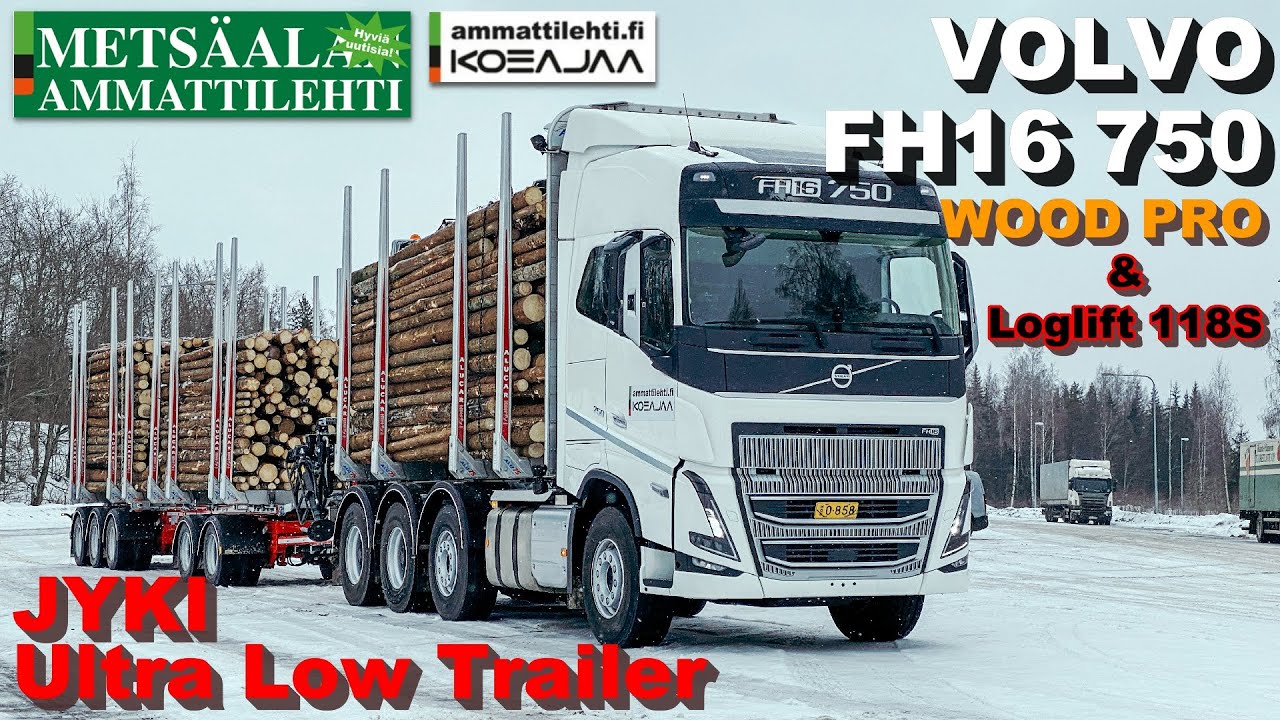 Ammattilehti koeajaa - Volvo FH16 750 Wood Pro & Jyki Ultra Low puutavaravaunulla