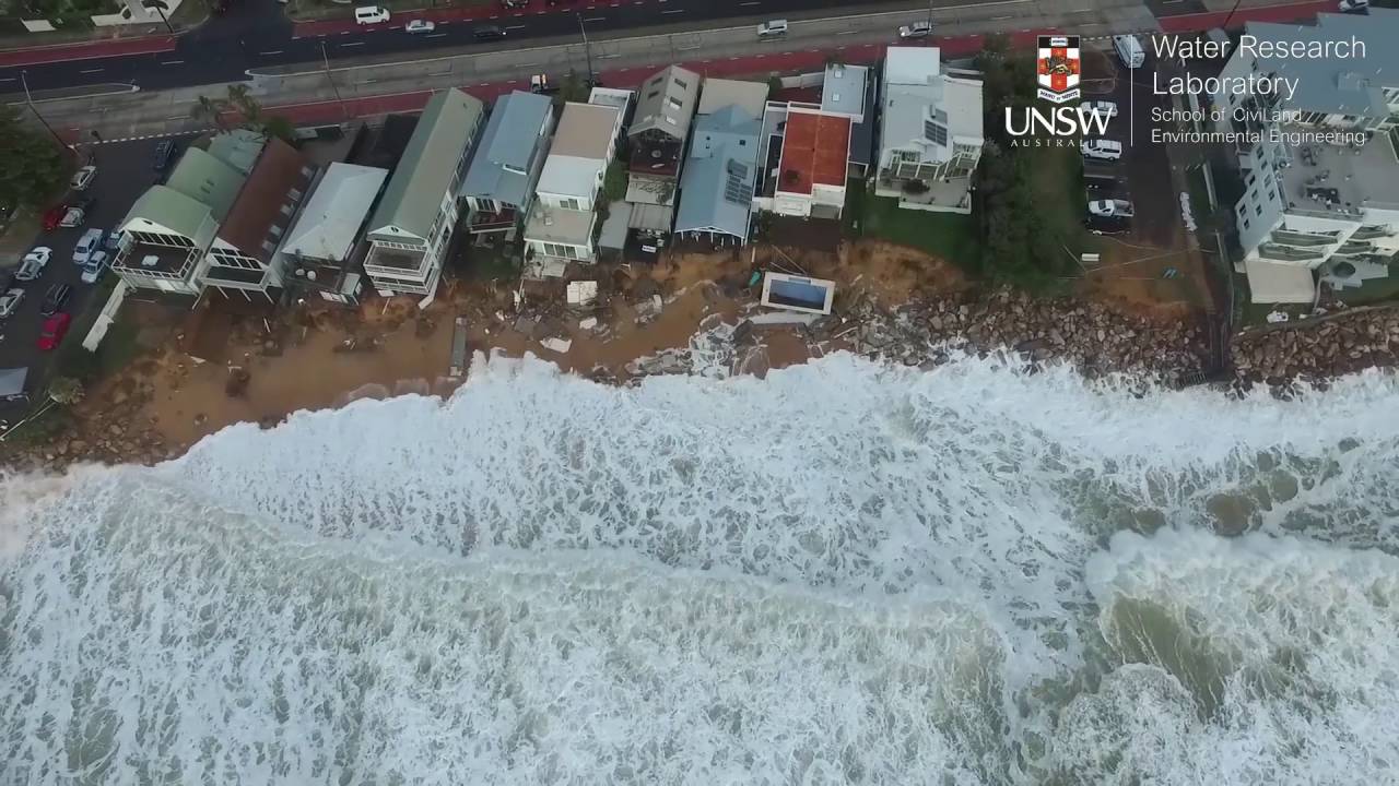 Drone footage of severe coastal erosion on Sydney's Northern Beaches