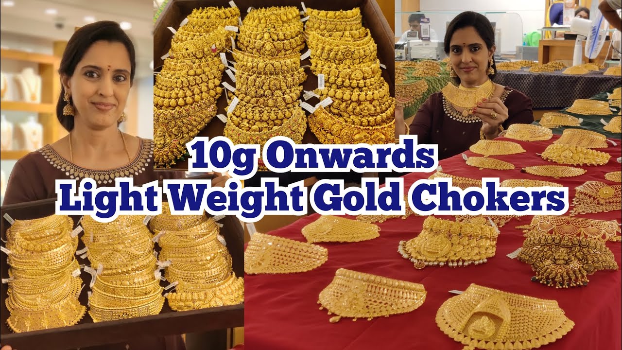 10g Onwards 100+ Gold Chokers | Light Weight Grand look Wedding Choker Necklace New Designs | NSK