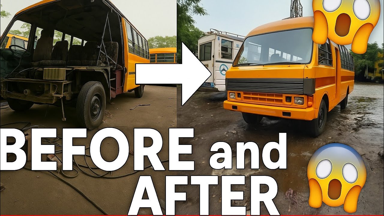 Amazing Repairing Process of Accidental school Bus in Local Workshop ||