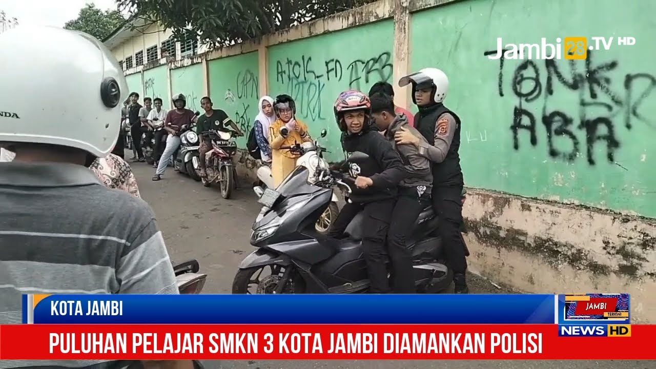 Puluhan Pelajar SMKN 3 Kota Jambi Diamankan Polisi Akibat Serang SMAN 6 Kota Jambi