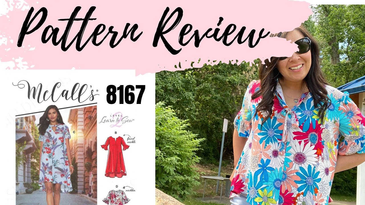 MCCALLS 8167 PATTERN REVIEW, SUMMER DRESS PATTERN REVIEW, SEWN WITH WRINKLY RAYON FLORAL FABRIC.