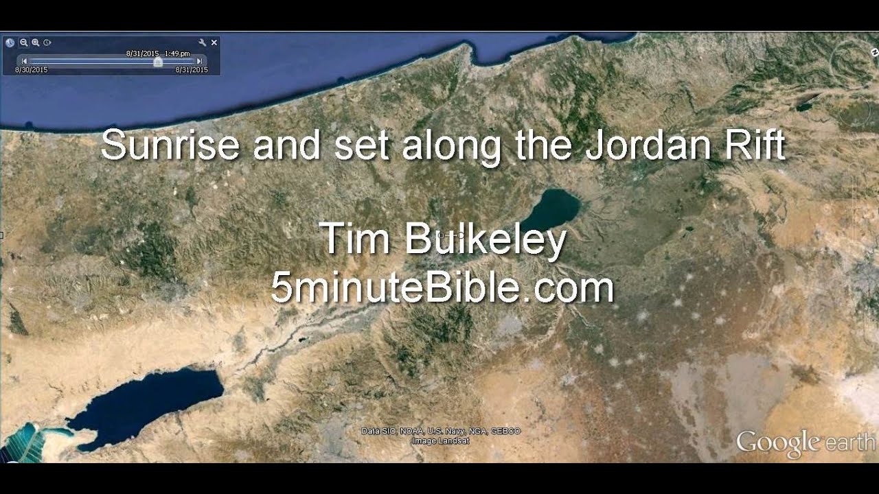 Sunrise and set along the Jordan Rift