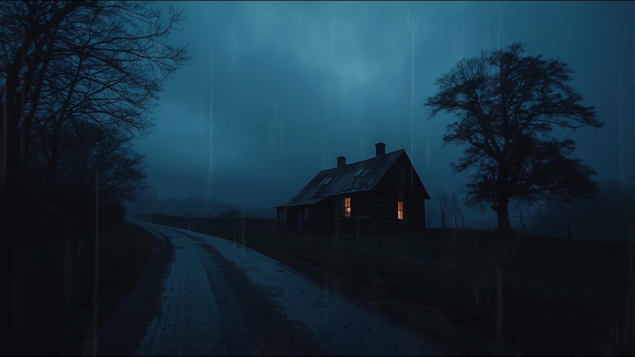 Rural Night Rain Ambience | Deep Sleep Ambience with Relaxing Rainfall and Night Calm