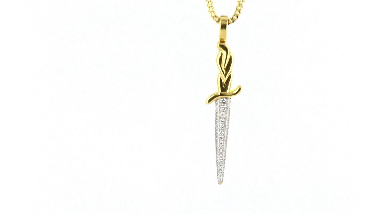 Solid 10k Real Gold Knight Sword Custom Pendant Real Diamonds Icedout