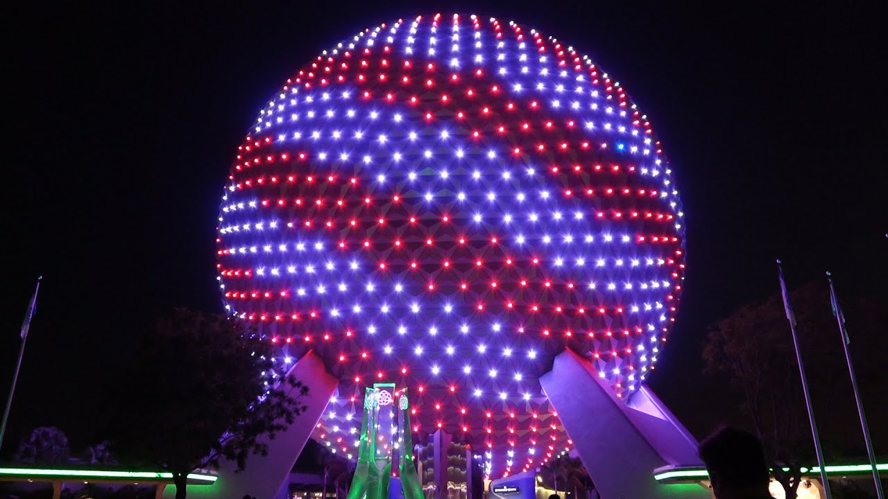 Spaceship Earth Holiday Light Show - EPCOT International Festival of the Holidays 2021, Disney World