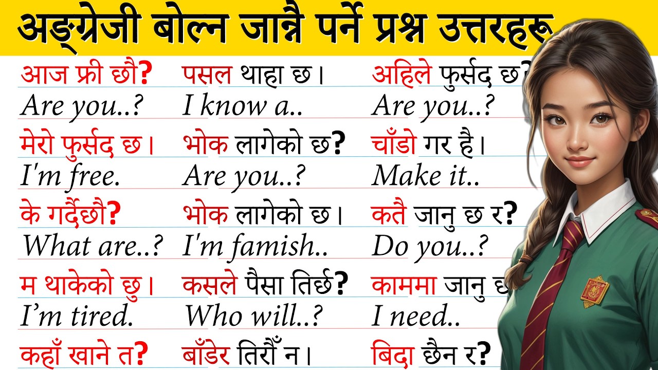 English sentence practice /Spoken English practice अंग्रेजी बोल्न सिक्नुहोस् how to start English?