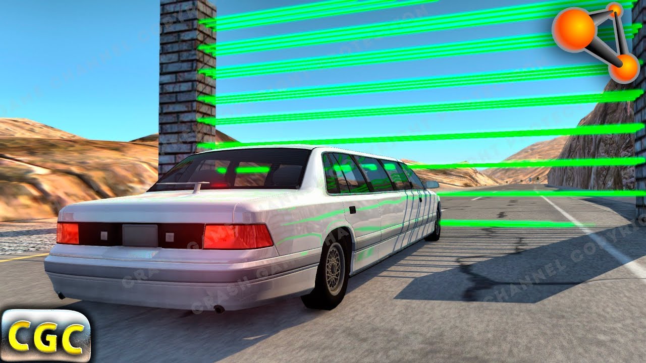 Laser wall divides cars into parts BeamNG Drive part 2