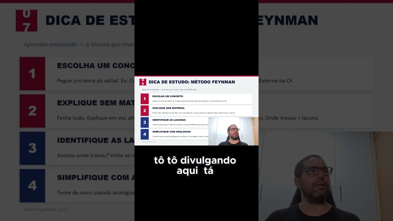 Como ENCONTRAR suas lacunas em concurso (Feynman + Estudo Reverso) #shorts