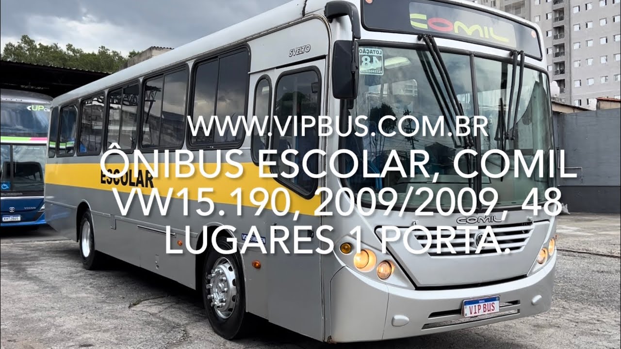 Ônibus escolar, Comil VW15.190, 2009/2009, 48 lugares. R$90.000,00 Vip Bus