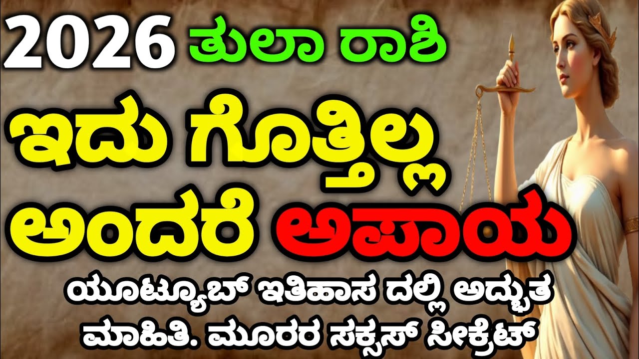 ತುಲಾ ರಾಶಿ 2026 ರಲ್ಲಿ  | ಮೂರು ಗುಟ್ಟು | ಮೂರು ಎಚ್ಚರಿಕೆ | 2026 three secret success