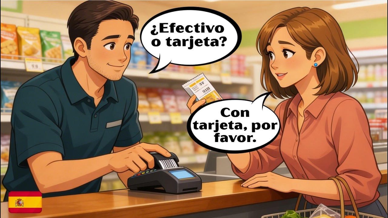 10 Spanish Checkout Dialogues (A1–A2) | Supermarket & Store Conversations