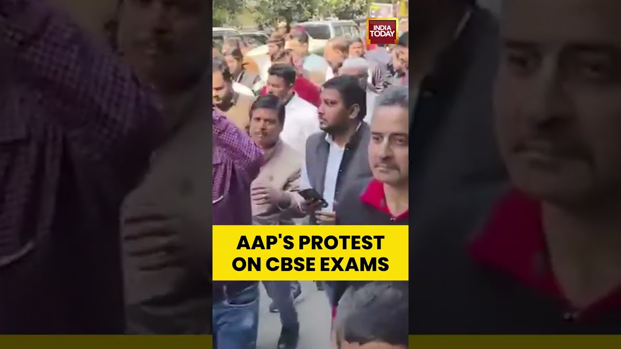 AAP Stages Protest on CBSE Exams Roll Numbers Delay Issue | Education | Rekha Gupta