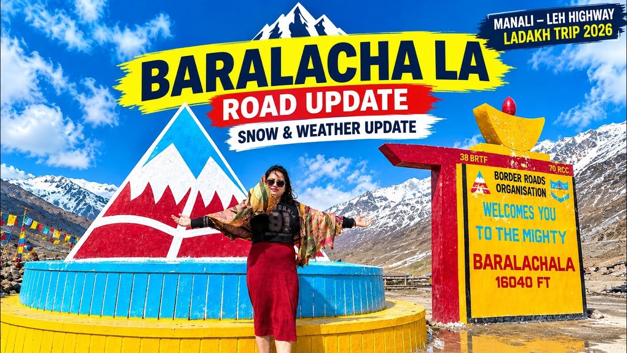 Jispa to Baralacha La Pass🏔️| Fresh Snowfall & Weather Update| Delhi-Ladakh Trip,Leh manali highway 