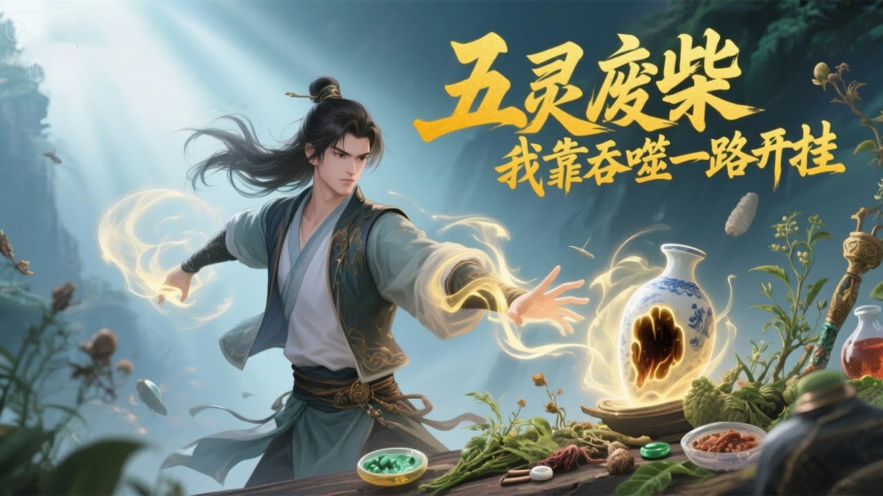 【五灵废柴，我靠吞噬一路开挂】🔥苏星河身负最废五灵根，在宗门受尽白眼，直到他发现体内神秘瓷瓶，竟能吞噬一切，草药、丹药、法器，吞了就能变强，从此，他化身修仙界饕餮，杂灵根逆转五行混沌灵根，同阶无敌