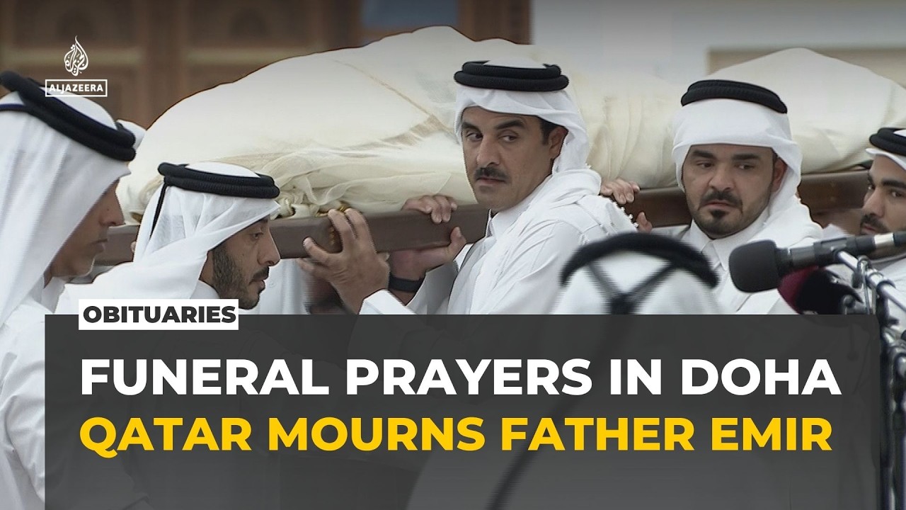 Funeral prayers held for Qatar&rsquo;s former emir Sheikh Hamad bin Khalifa Al Thani in Doha