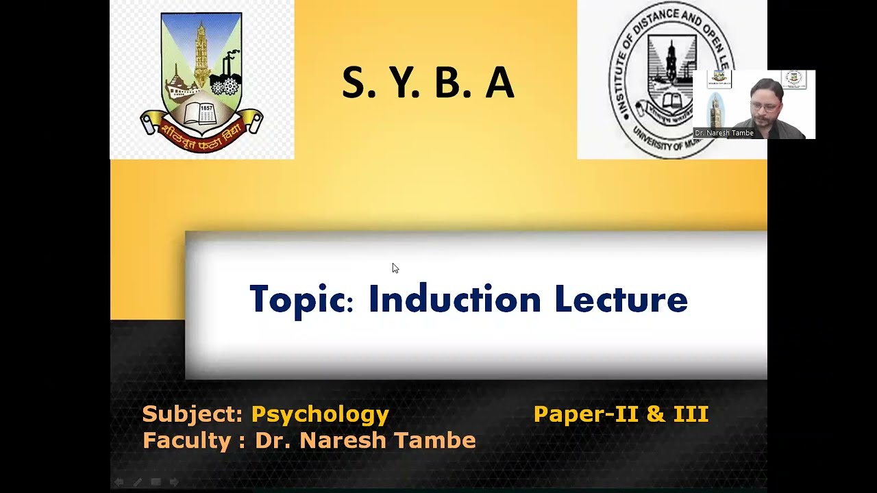 SYBA Induction lecture for IDOL Psychology Students -2021 22