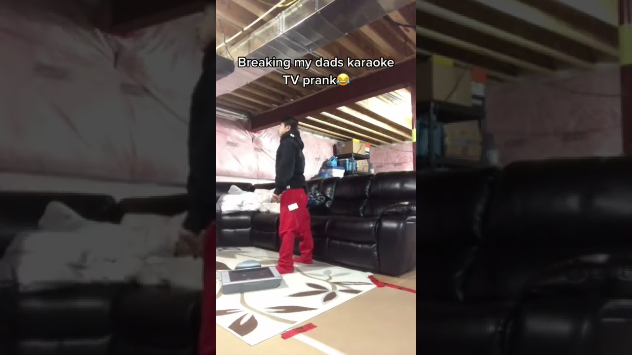 BREAKING MY DAD&rsquo;S KARAOKE TV PRANK #shorts