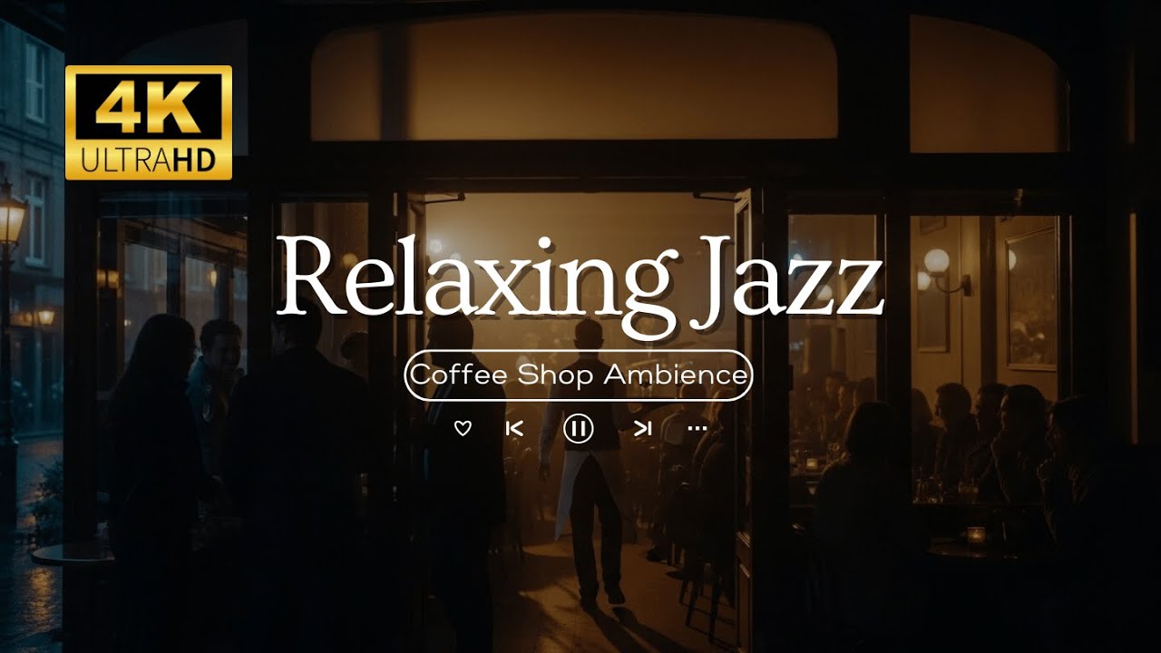 Relaxing Jazz Coffee Music - Rainy Autumn Night Ambience With Cozy Fireplace And - Jazz Music
