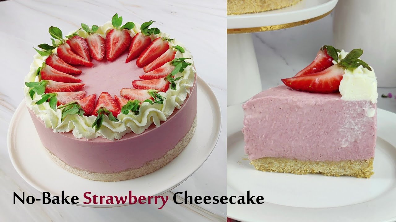 Easiest NO-BAKE Strawberry Cheesecake | Strawberry Cheesecake