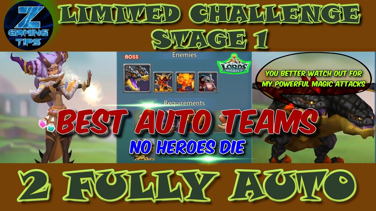 Dream Witch🧙&zwj;♀️ Limited Challenge Stage 1 (2 Best Auto Teams) Part 1 | Saving Dreams | Lords Mobile