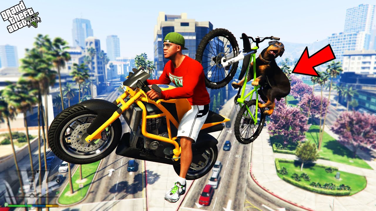 😂 Chop Defeats Franklin In Megaramp Jump In Gta 5 #shorts