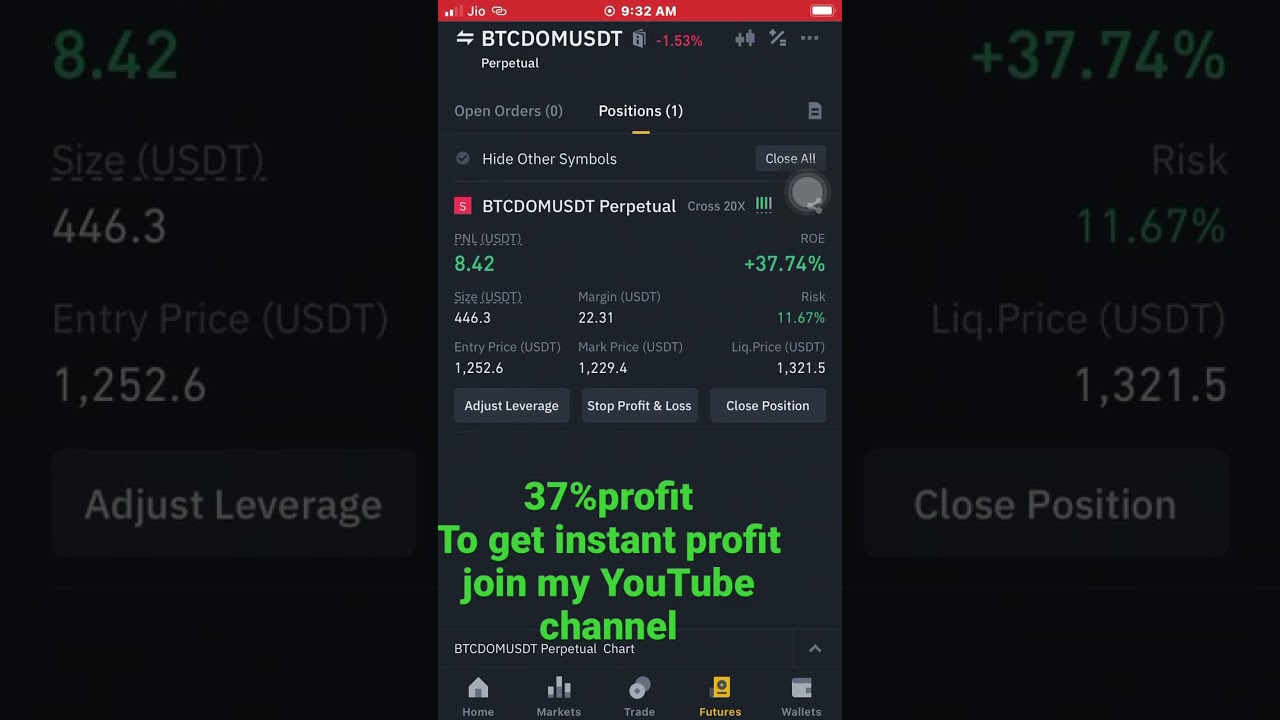 To get instant profit in Binance future 