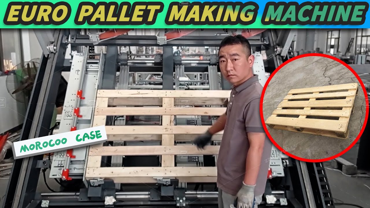 Try this Amazing Euro Epal Wood Pallet Nailing Making Machine Before Shipping to Morocco Customer