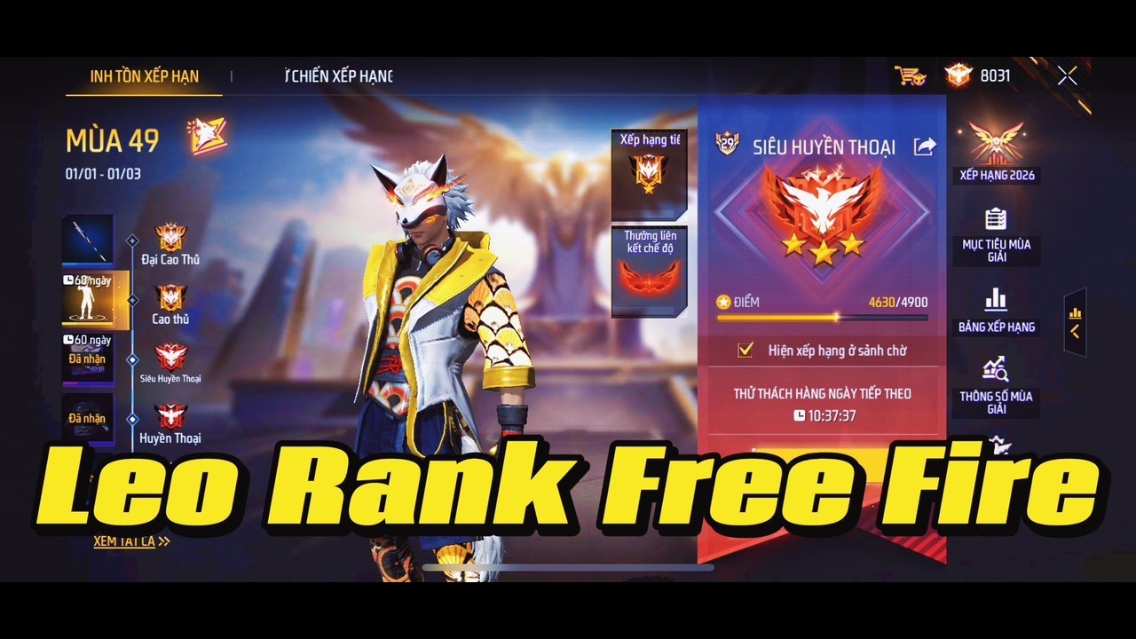 Leo Rank Cao Thủ Free Fire