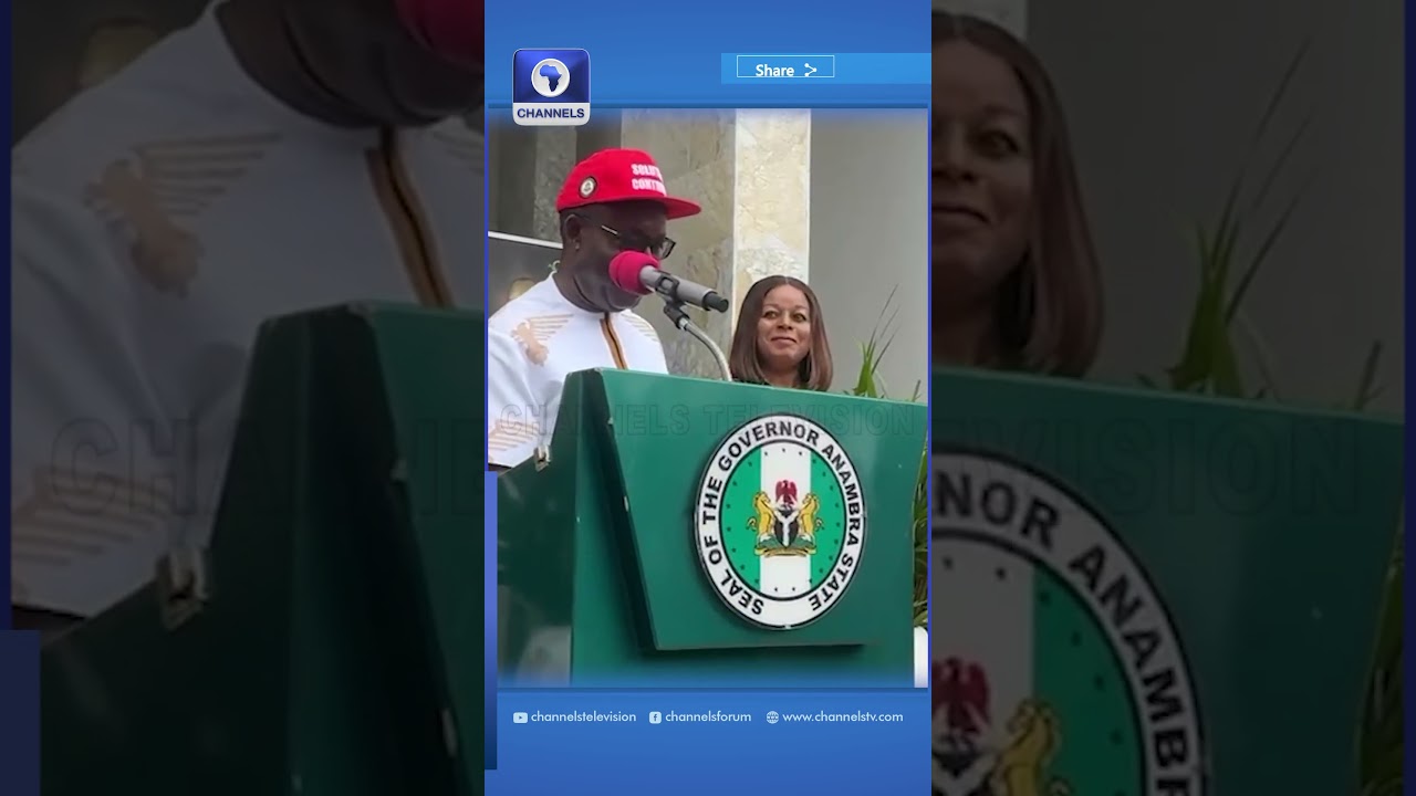 Moment Gov Soludo Stepped Out With Wife To Give Election Victory Speech