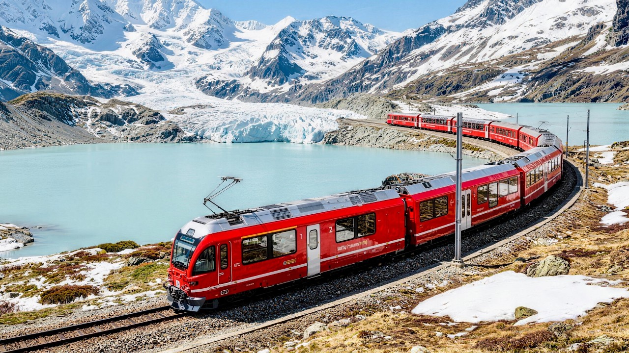 Crossing 4 Seasons on World&rsquo;s MOST SCENIC Train | Bernina Express | Switzerland🇨🇭- Italy🇮🇹