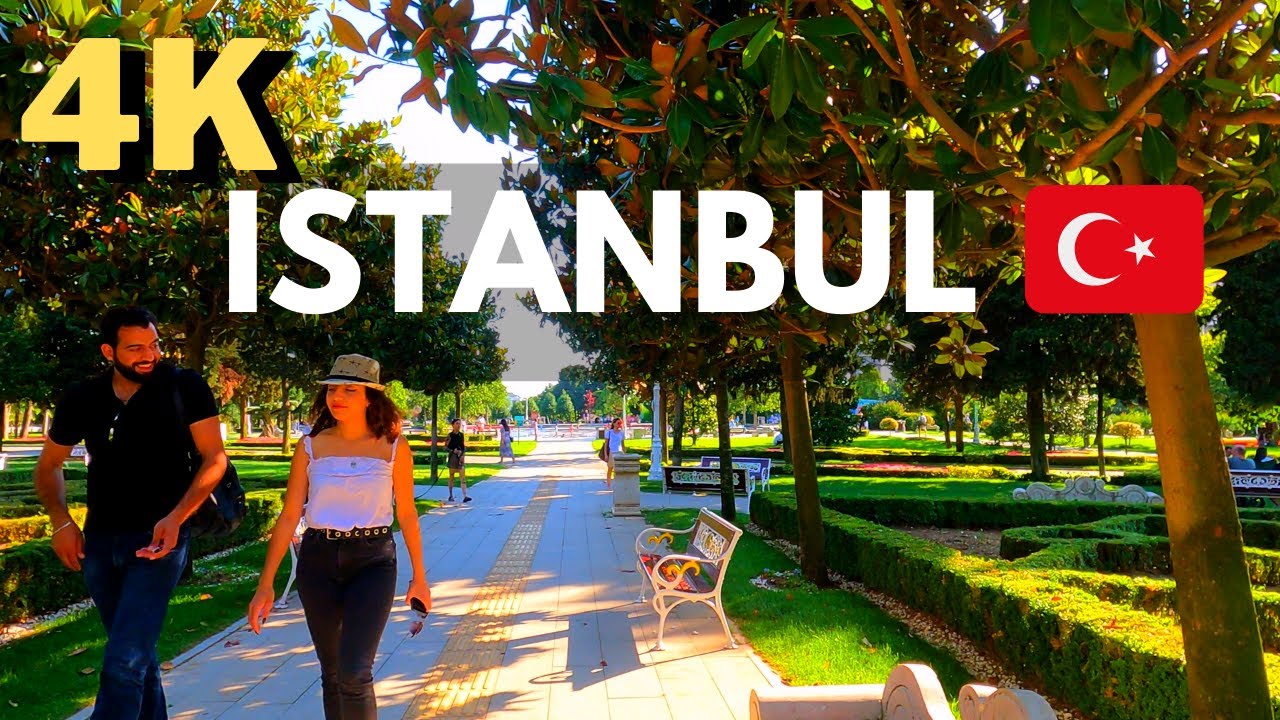 Relaxing Summer Walk in Istanbul's Göztepe Park, Kadiköy District, 4K