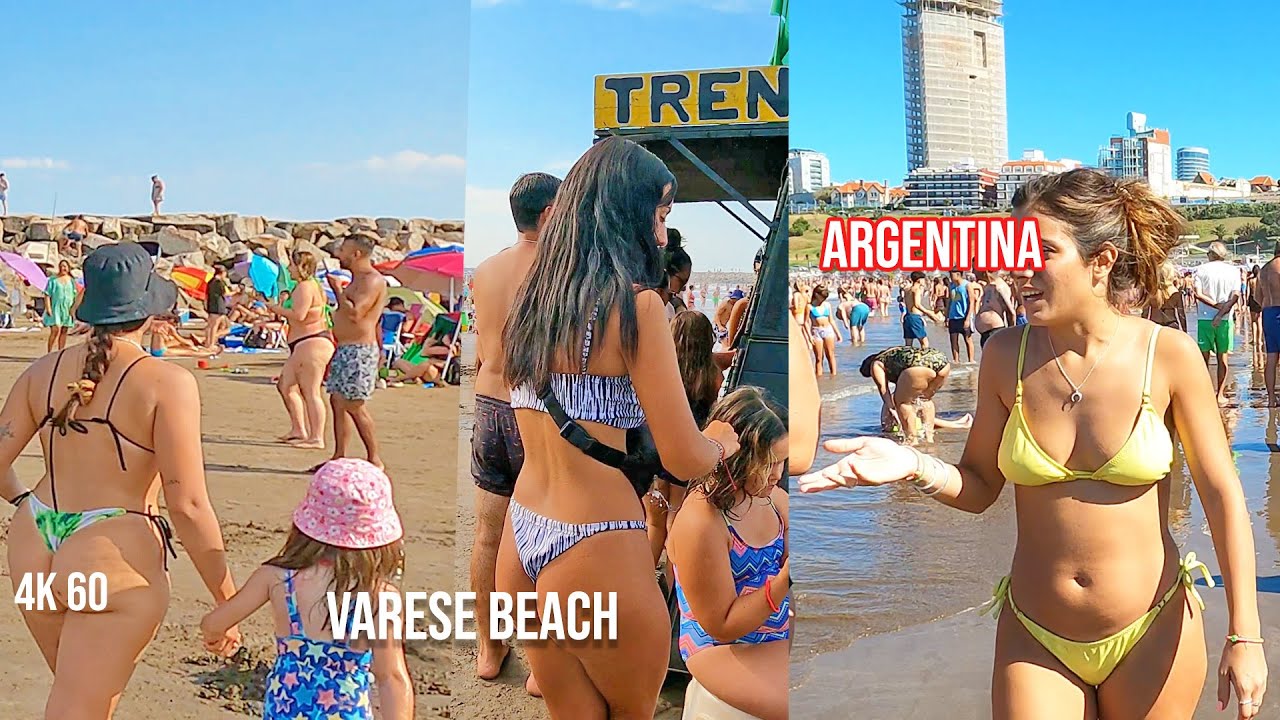 4K BEACH WALK VARESE BEACH ARGENTINA in Amazing Day🏖️