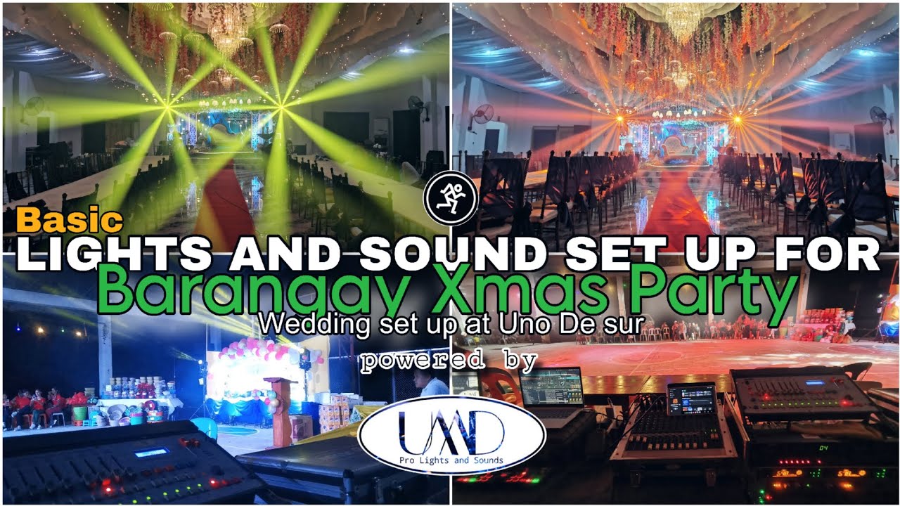 Basic Lights and sound set up for Barangay Xmas party and Pavilion Wedding set up powered by UMD PRO