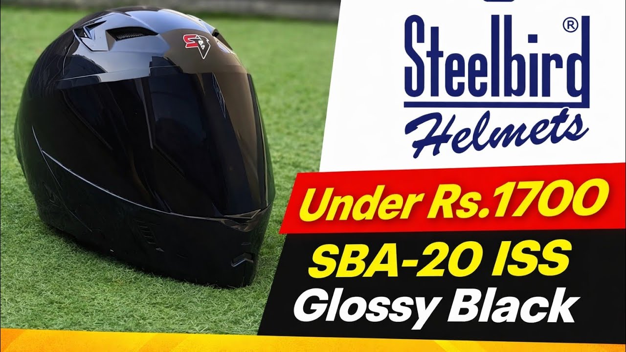 🤩 Under ₹1700/- 🔥🤑 Top 🔝 selling Helmet - Steelbird SBA-20 ISS Glossy Black. with Expert: Mr.Chandan