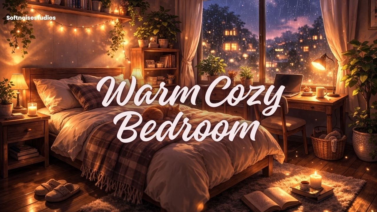 🌧️ Cozy Night Bedroom Ambience | Relaxing Sleep & Study Vibes