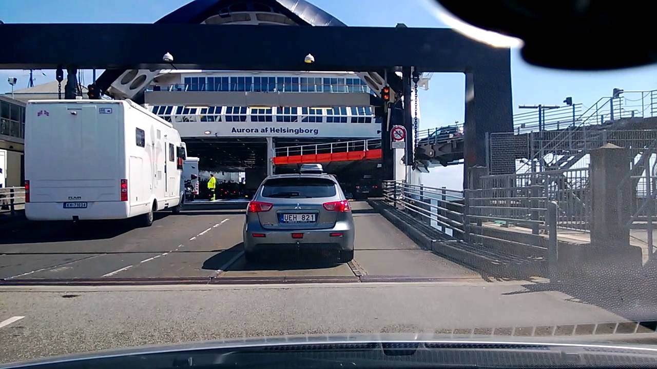Driving onto Helsingor to Helsingborg Ferry