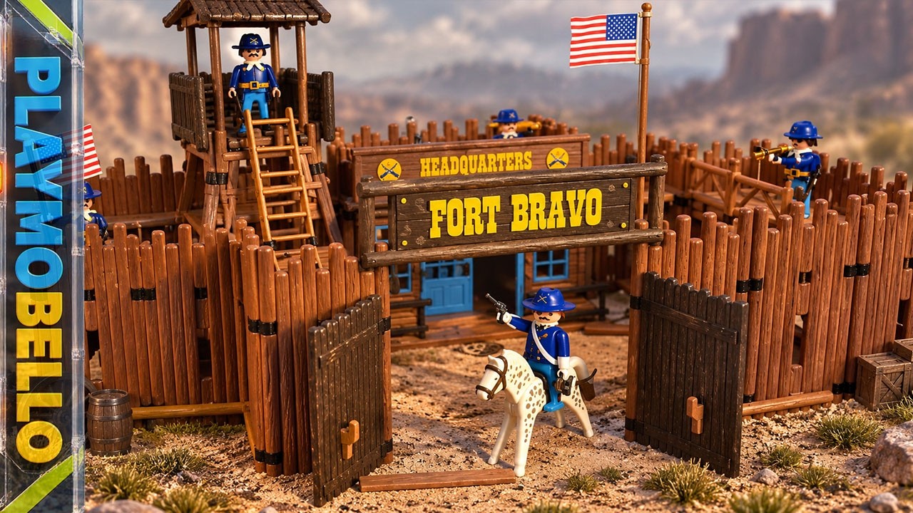 (1987) Playmobil 3773 Fort Bravo with Union Soldiers (Playmobil Western REVIEW)