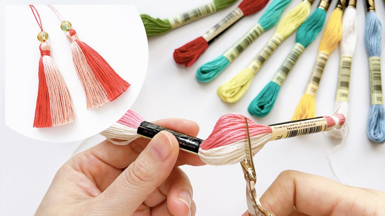 Как сделать кисточки | DIY 2 Color Tassel Making - Embroidery Thread