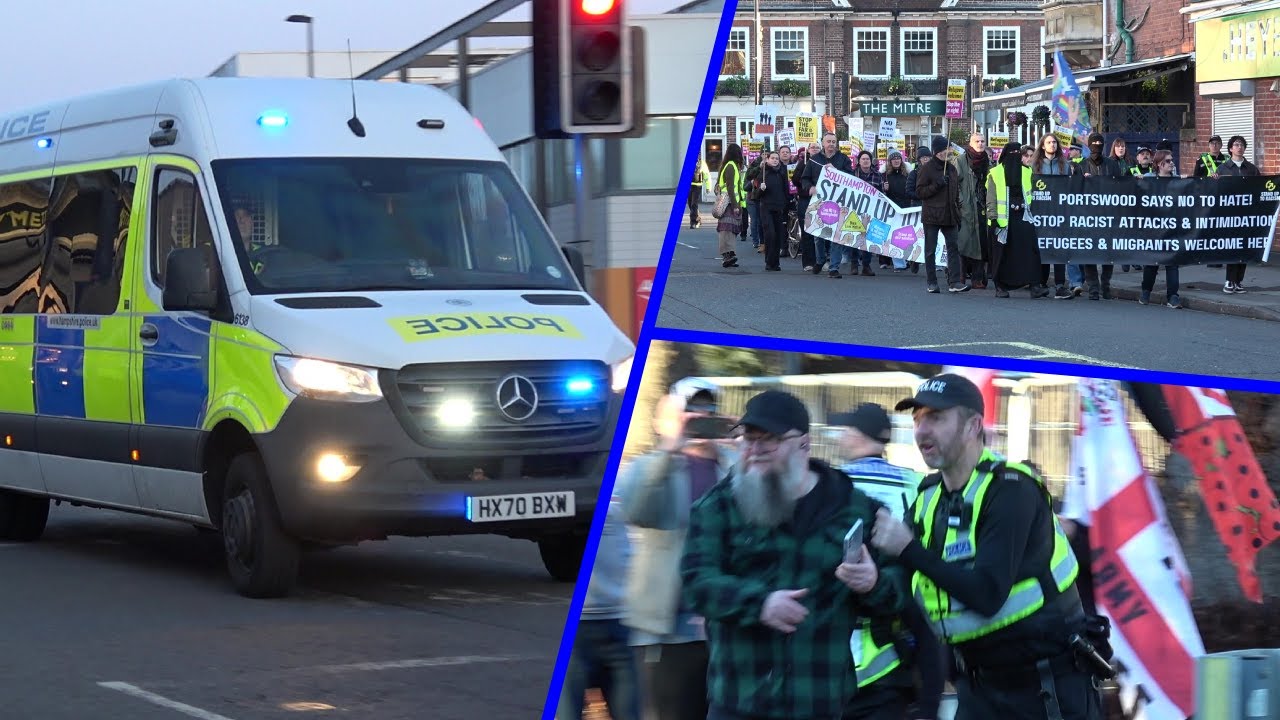 Highfield House Protest | Hampshire and IOW Constabulary on scene of stand up to racism protest