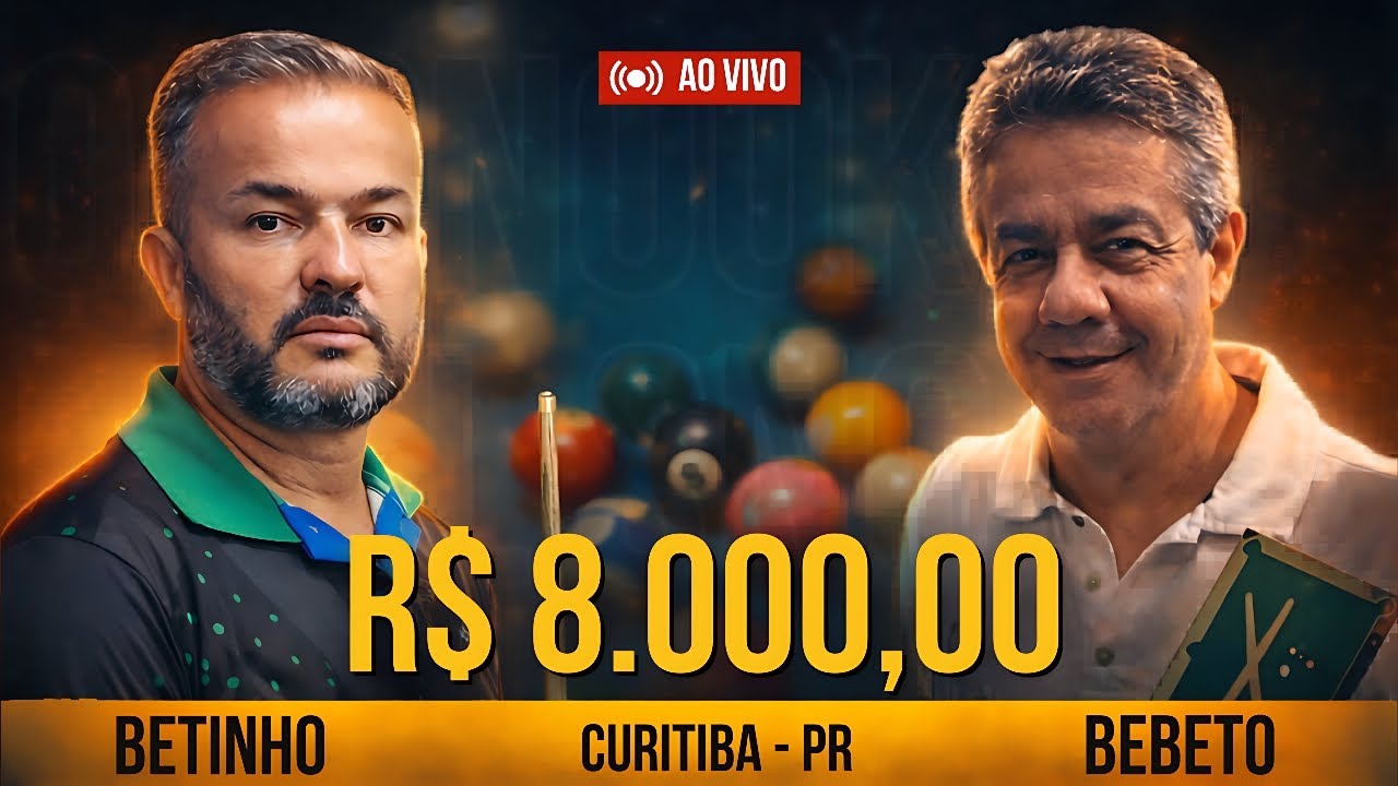 BEBETO VS BETINHO - Six Red,  Brasileira, Bola 8 e 3 bolinhas - 16k