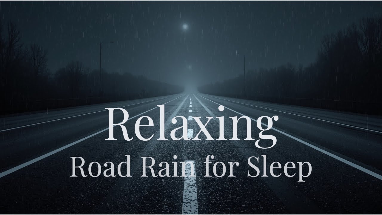 Road Line Rain for Deep Sleep — Dark Empty Road Rain Ambience (10 Hours)
