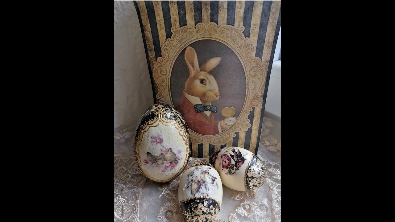 Elegant Easter eggs❣️❣️❣️ Decoupage tutorial