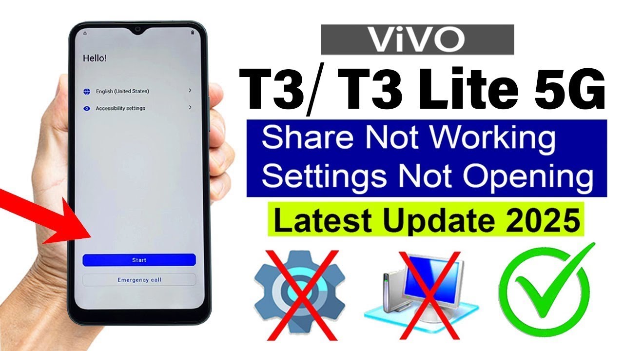Vivo T3/ T3 Lite 5G: Settings Not Opening Google/ FRP Bypass - 100% Working Without Pc 2026