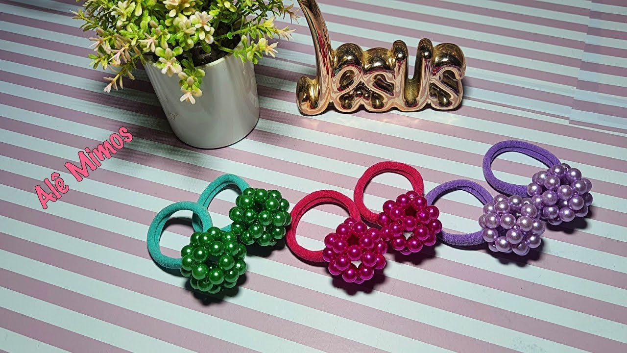 xuxinhas de pompom de pérolas- fácil de fazer e econômica