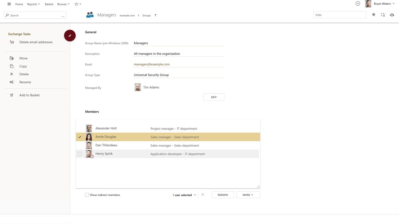 Web interface for Active Directory | Adaxes