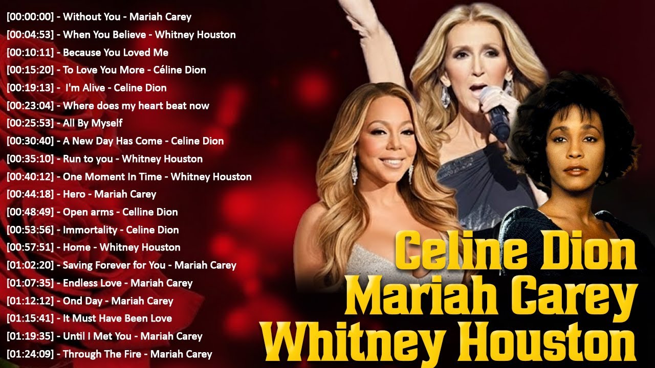 Greatest Hits 80s 90s 💖 Whitney Houston, Mariah Carey, Celine Dion Full Live Best of World Divas