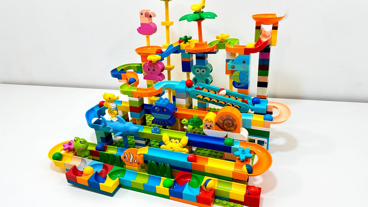 Epic LEGO Duplo Marble Showdown: Sea Animal Arena Challenge! Compilation #2