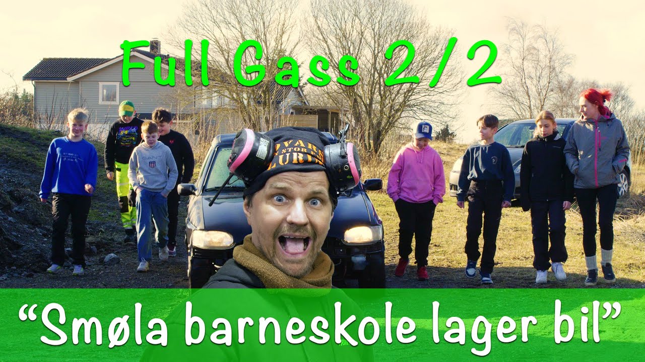 FULL GASS del 2 -Elever fra Smøla barneskole lager bil med Kåre Svæsaspær!